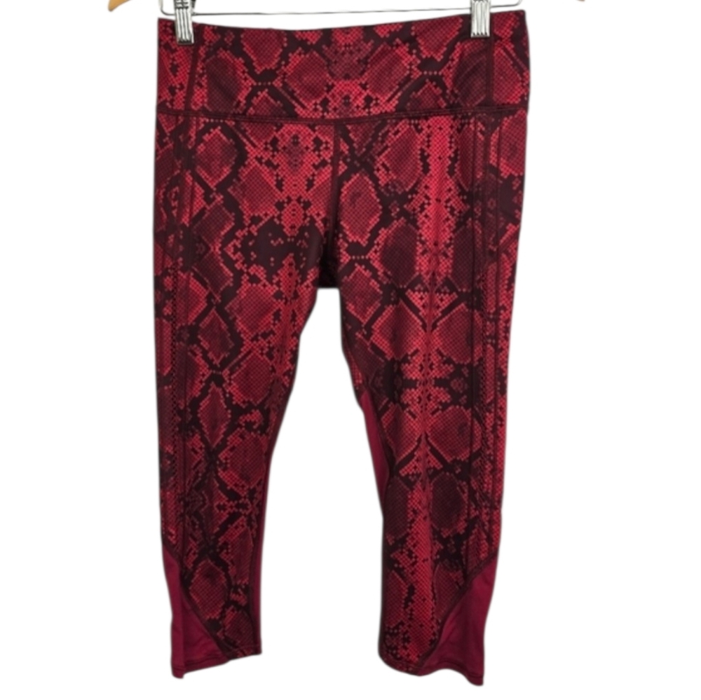 Lululemon Vent It Out Cropped Leggings Sz 6 Red Tide Ziggy Snake Print Yoga Gym